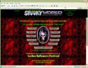 Spooky World Website 2003 by Ed Gannon