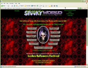 Spooky World Website 2003 by Ed Gannon